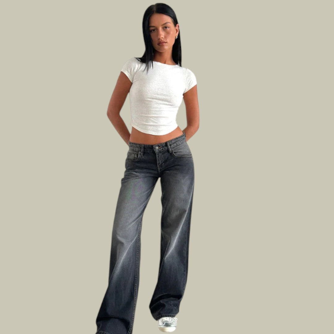 Womens Low-Waist Denim Jeans