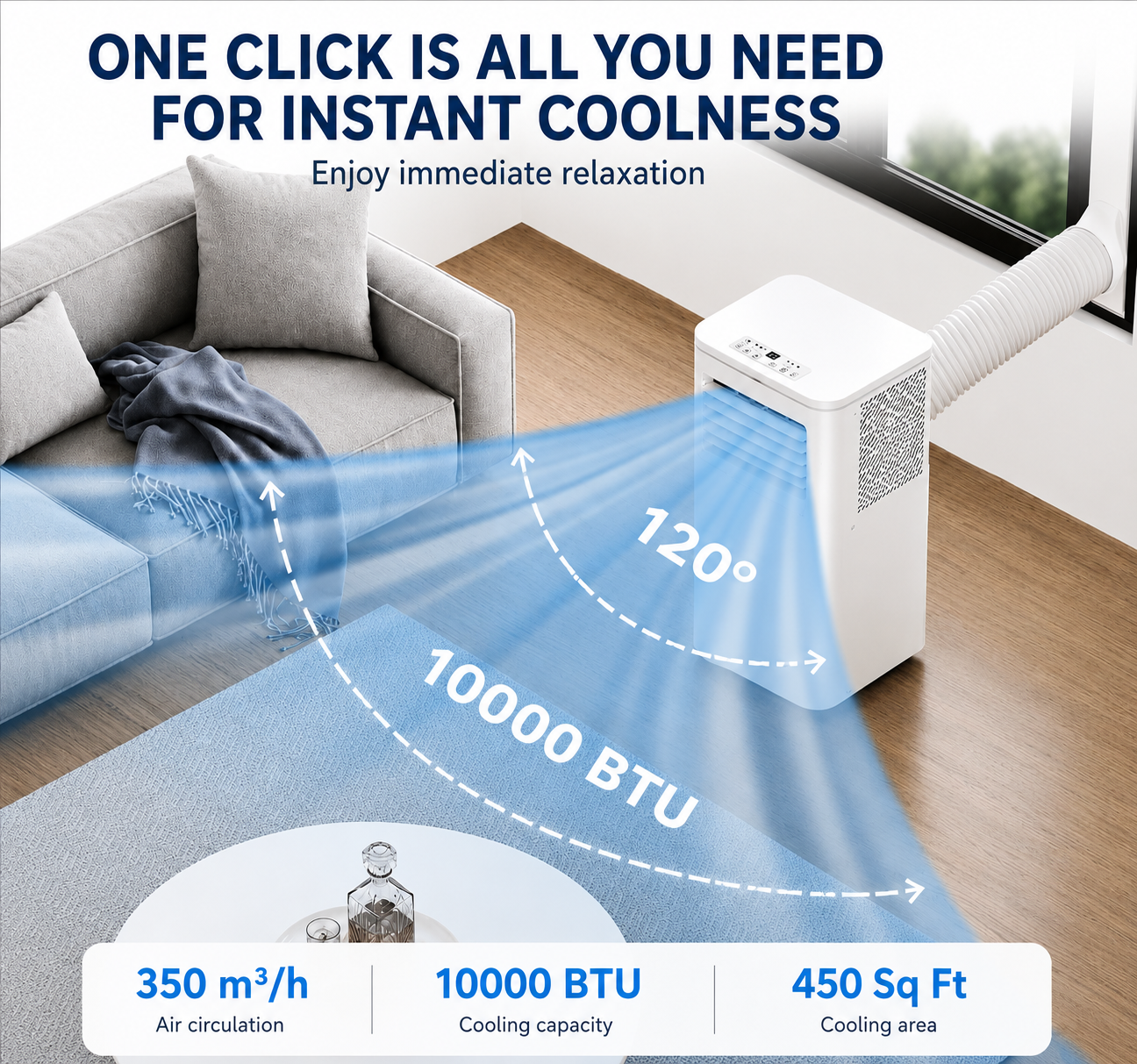 Portable Air Conditioner with Remote Control & Night Mode – Powerful Cooling