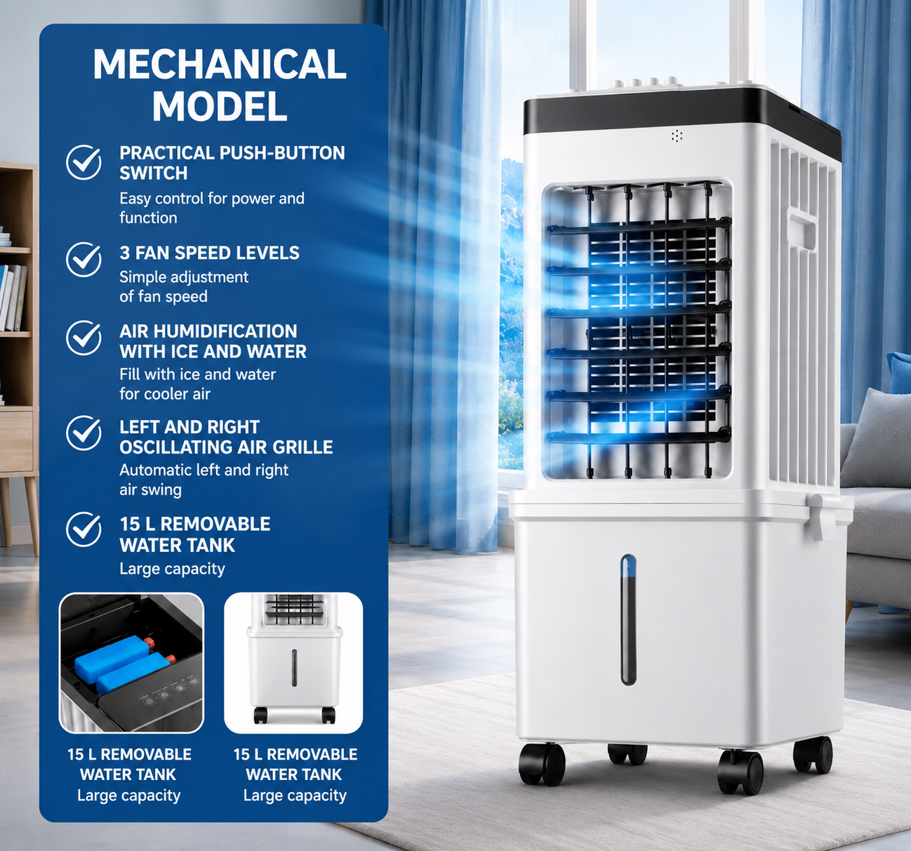 3-in-1 Portable Air Conditioner – Cooling, Ventilation & Dehumidification
