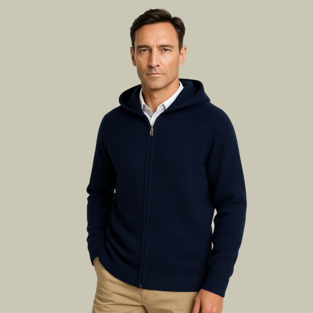 Mens Merino Cardigan Hooded