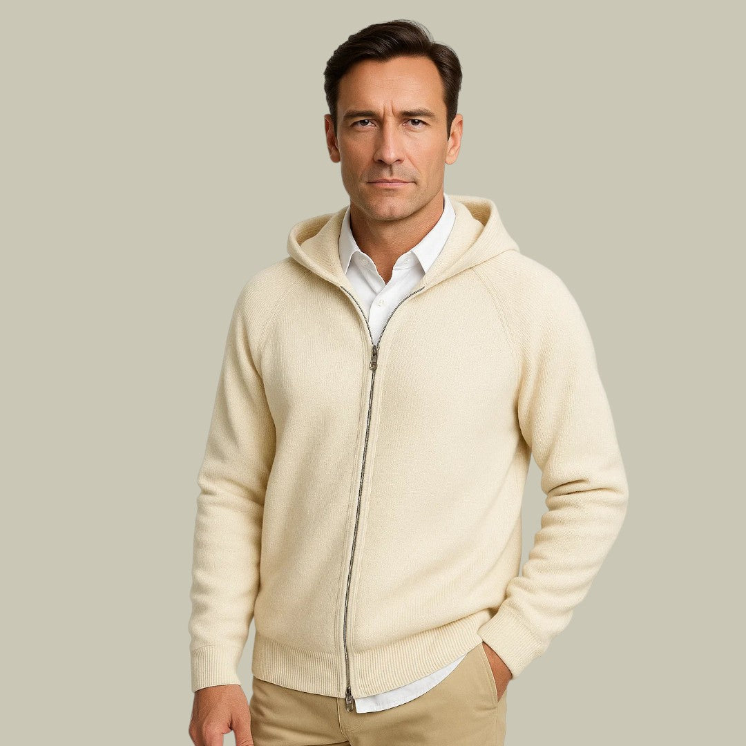 Mens Merino Cardigan Hooded