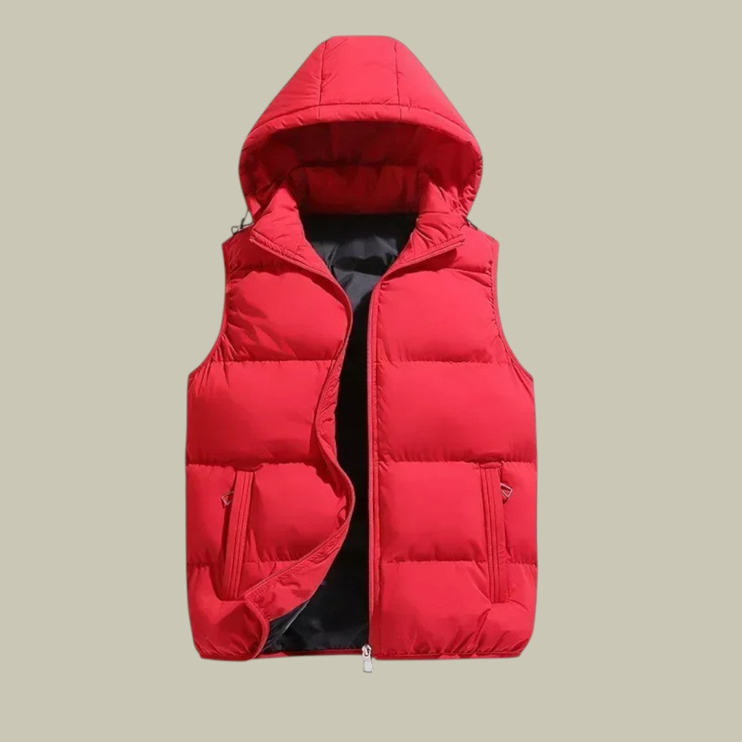 Mens Padded Hooded Bodywarmer