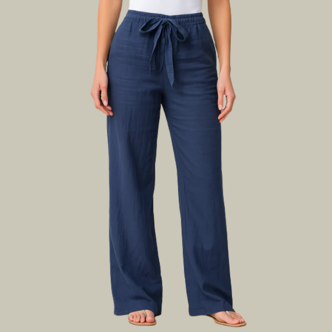 Women's Linen High Waisted Elegant Trousers