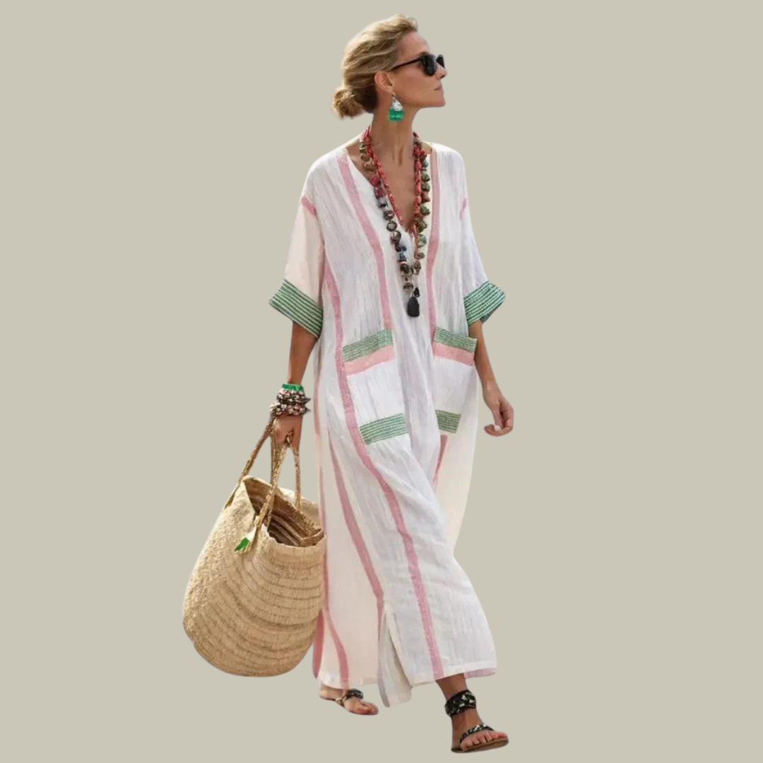 Women's V-Neck Oversized Breathable Maxi Dress