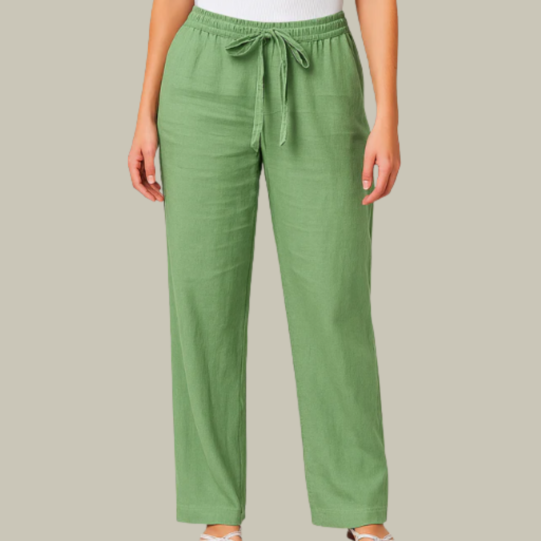 Women's Linen High Waisted Elegant Trousers