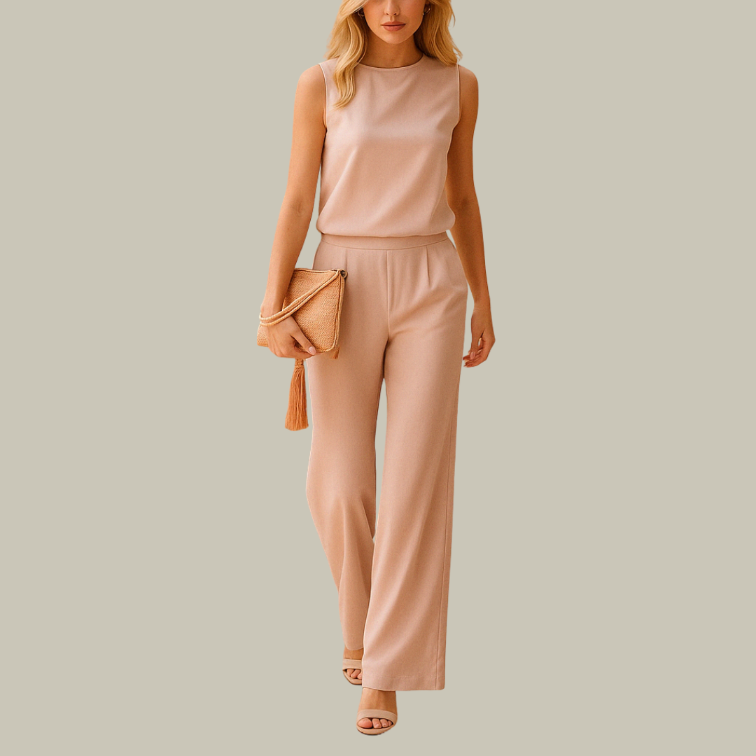 Women's Elegant Wide Leg Jumpsuit - Sleeveless Formal Evening Playsuit