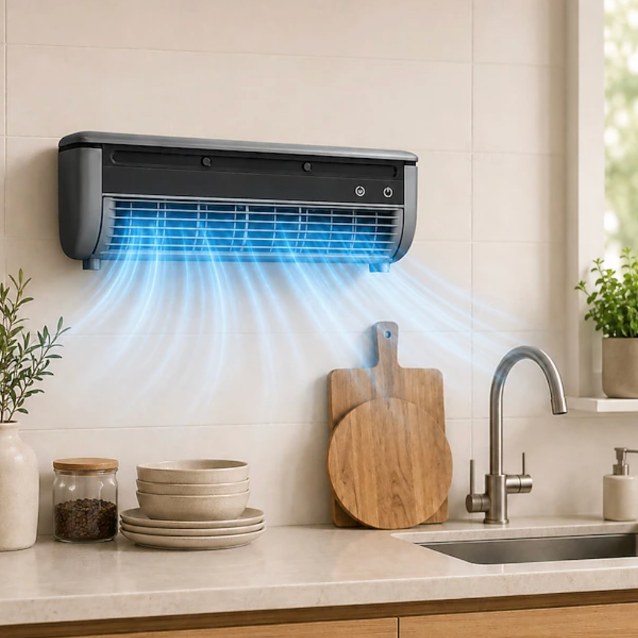 3-in-1 Wall-Mounted Air Conditioner/Cooler – Mist Fan, Compact & Ultra-Quiet 4
