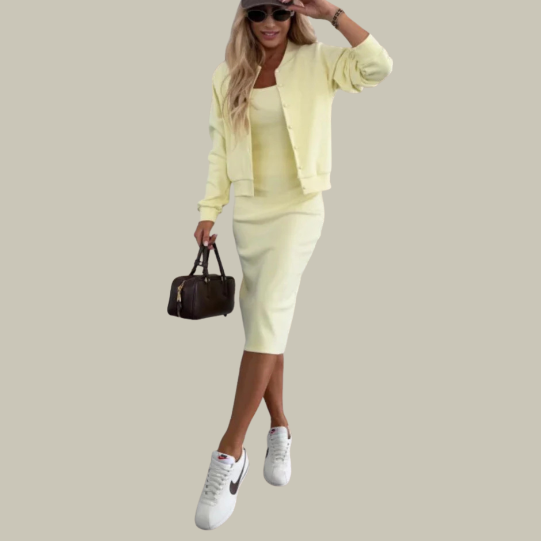 Odette | Women's Knit Blazer & Midi Dress Co-Ord Set