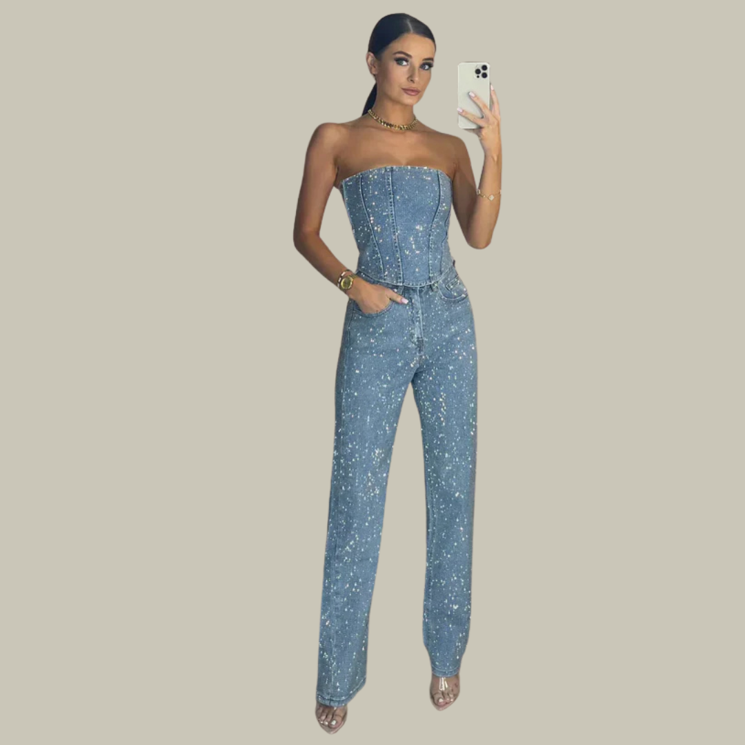 Women's Denim Set 2-Piece Outfit