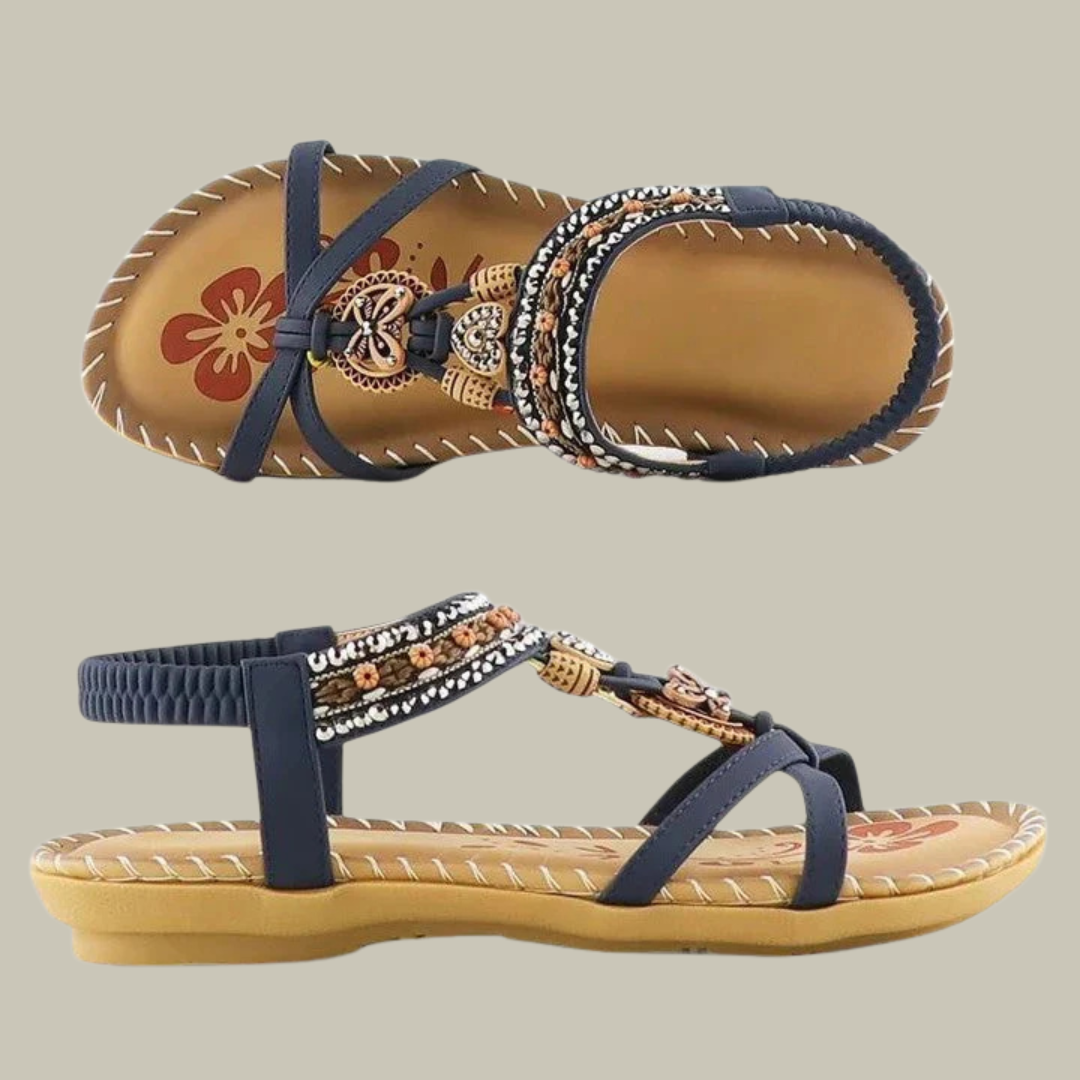 Women's Elegant Boho Open T-Bar Sandals