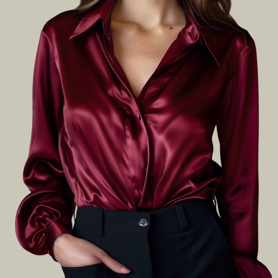 Sienna | Satin Button Down Blouse