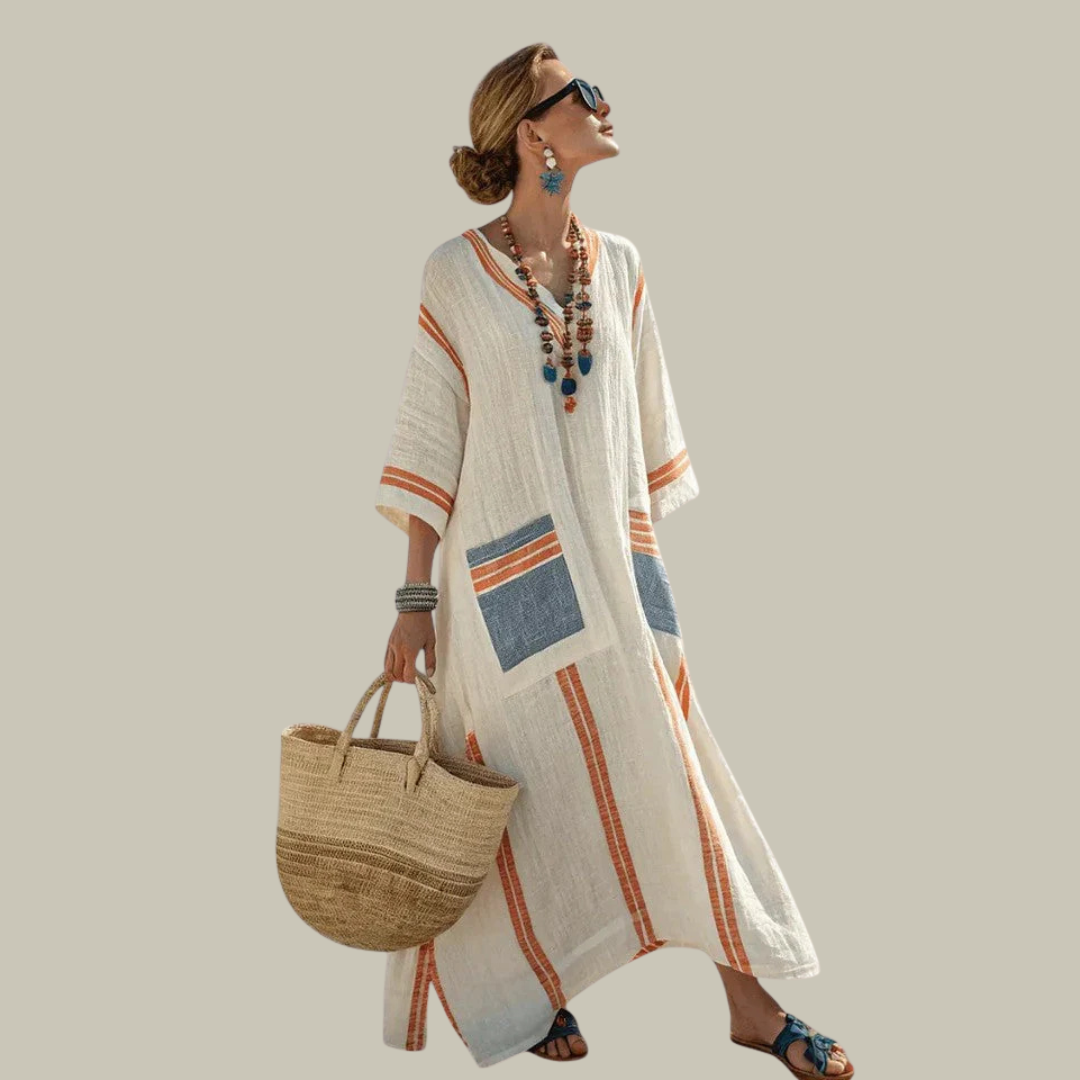 Women's V-Neck Oversized Breathable Maxi Dress