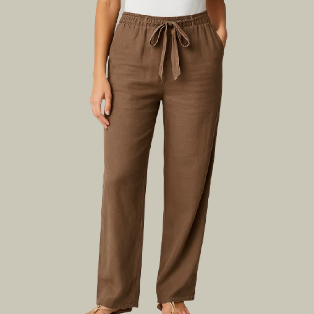 Women's Linen High Waisted Elegant Trousers