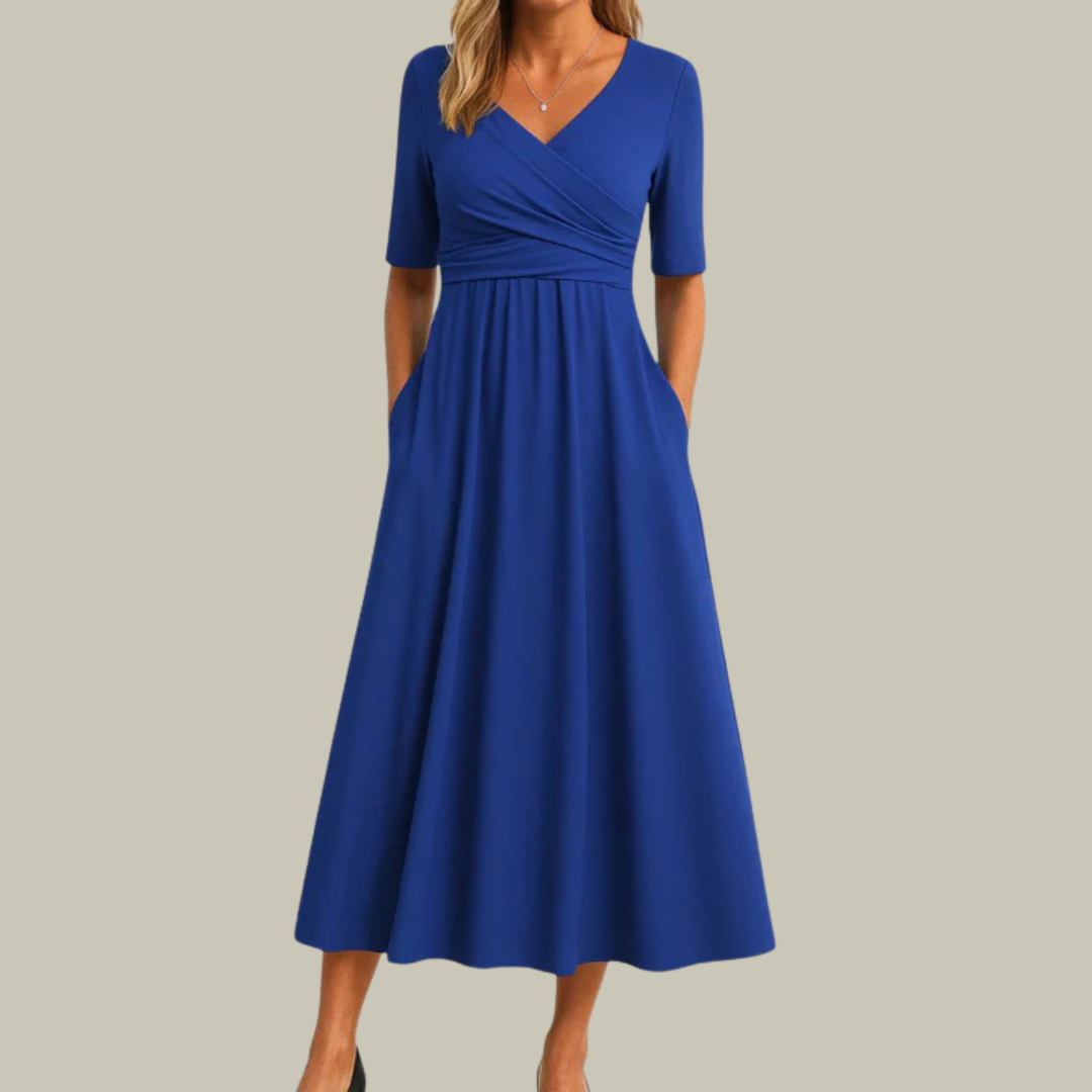 Women's Elegant Pleated Ruffle Dress