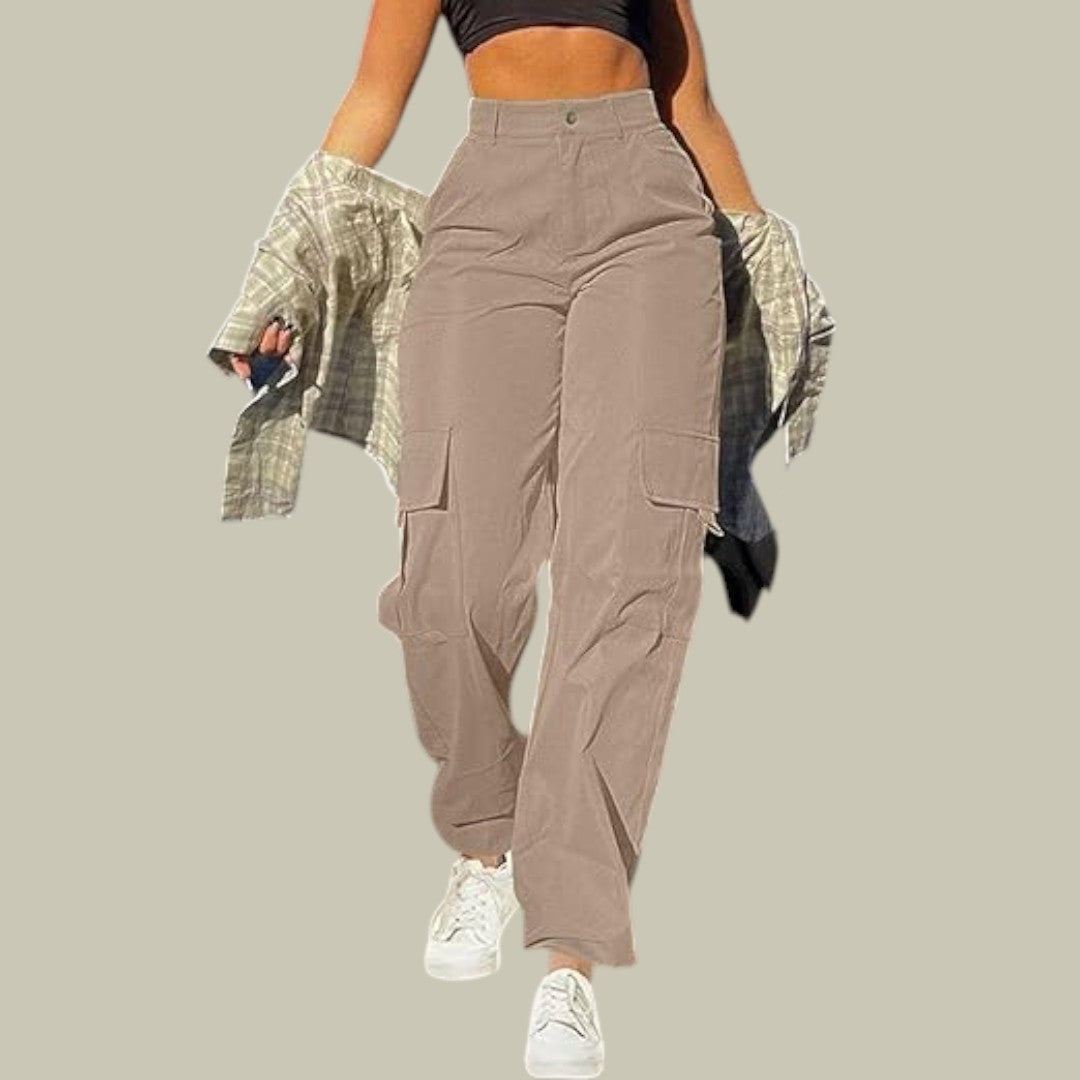 Womens High Waist Cargo Pants