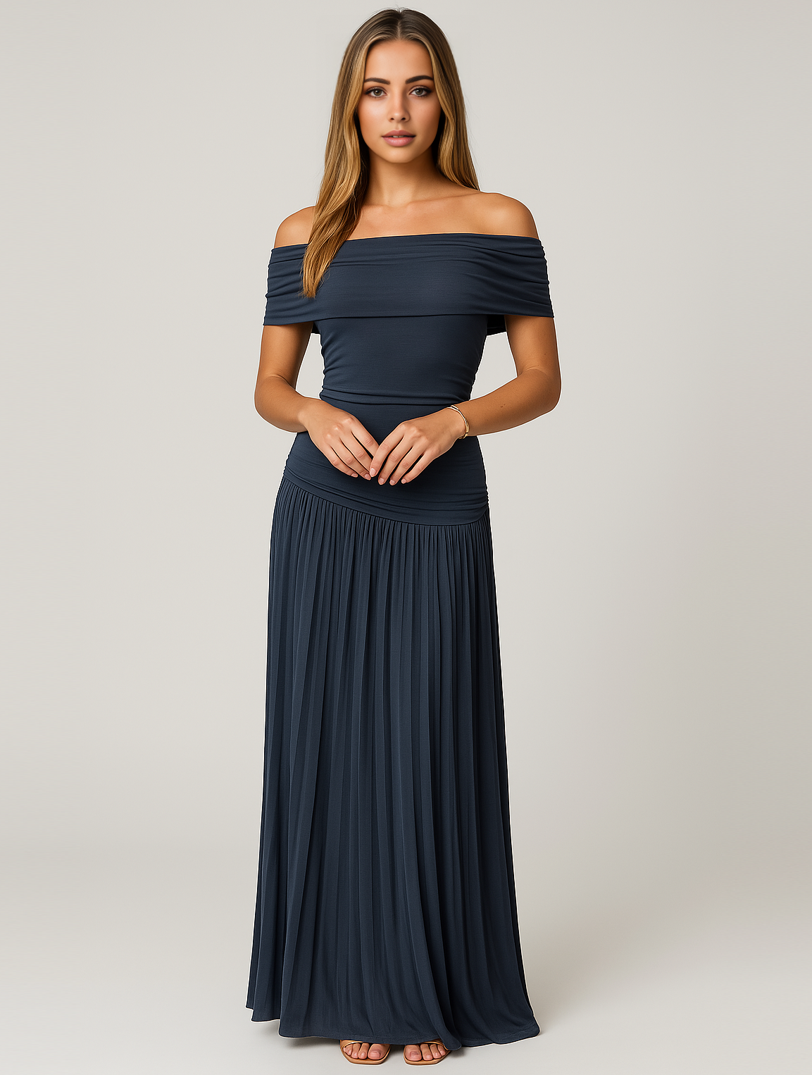 Arden | Women's Wedding Guest Pleated Maxi Dress 6