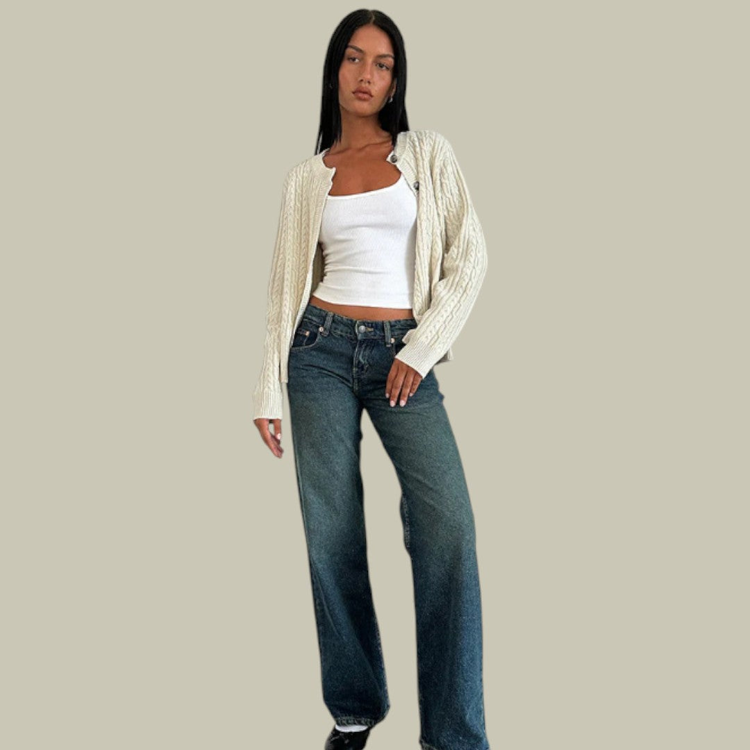 Womens Low-Waist Denim Jeans