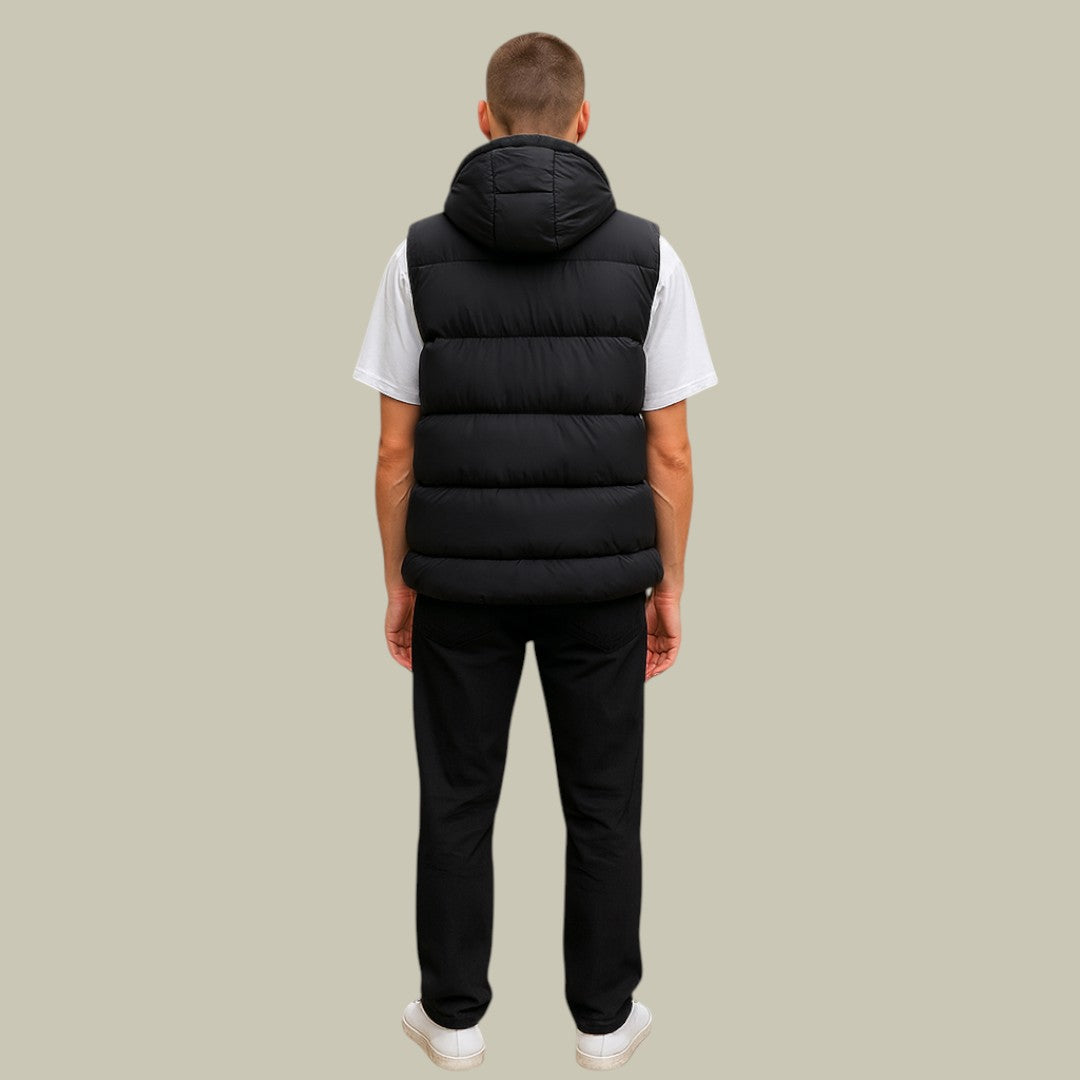 Mens Padded Hooded Bodywarmer