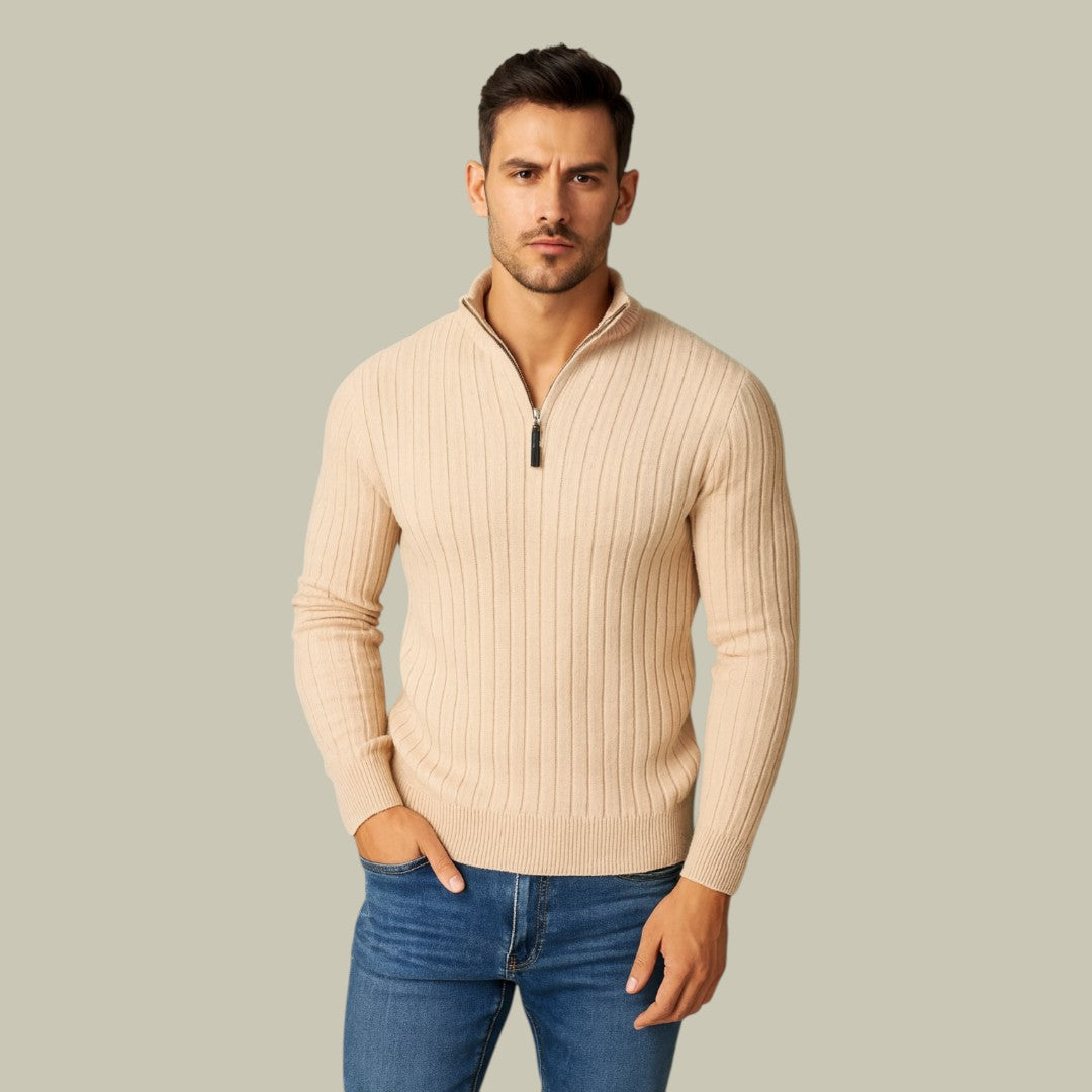 Mens Casual Half-Zip Sweater