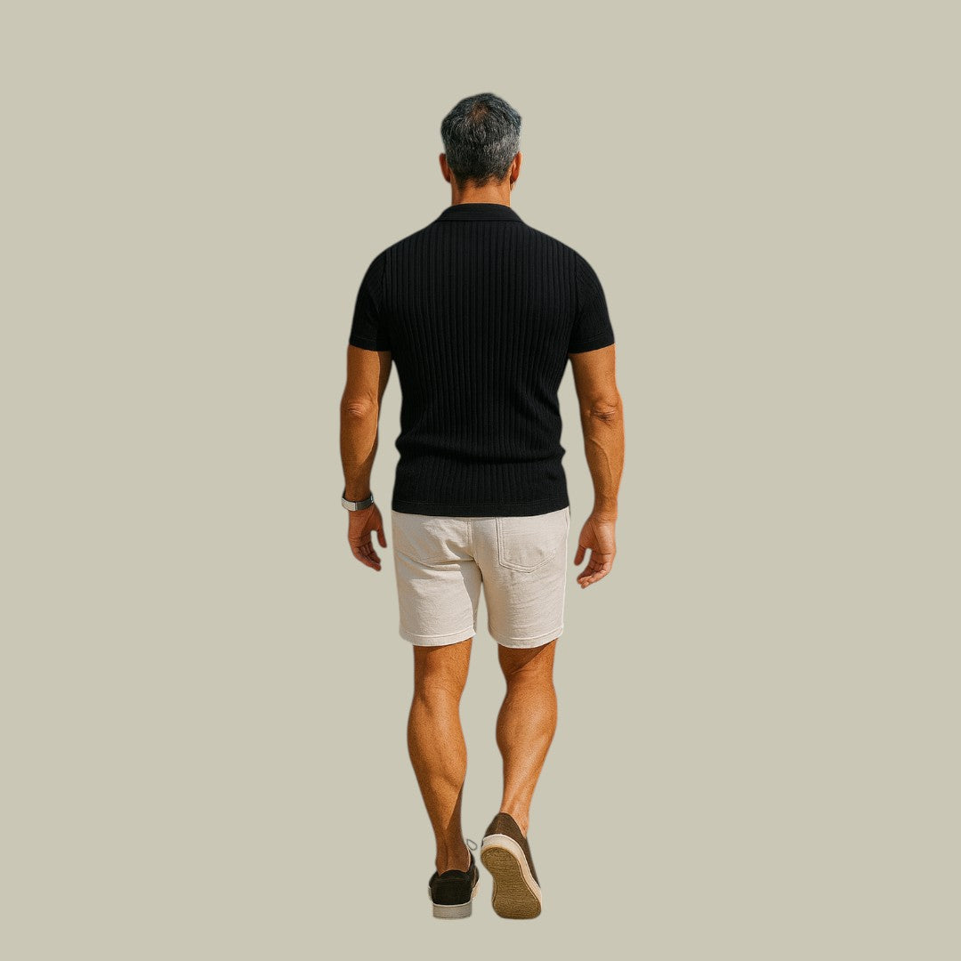 Mens Textured Polo Shirt