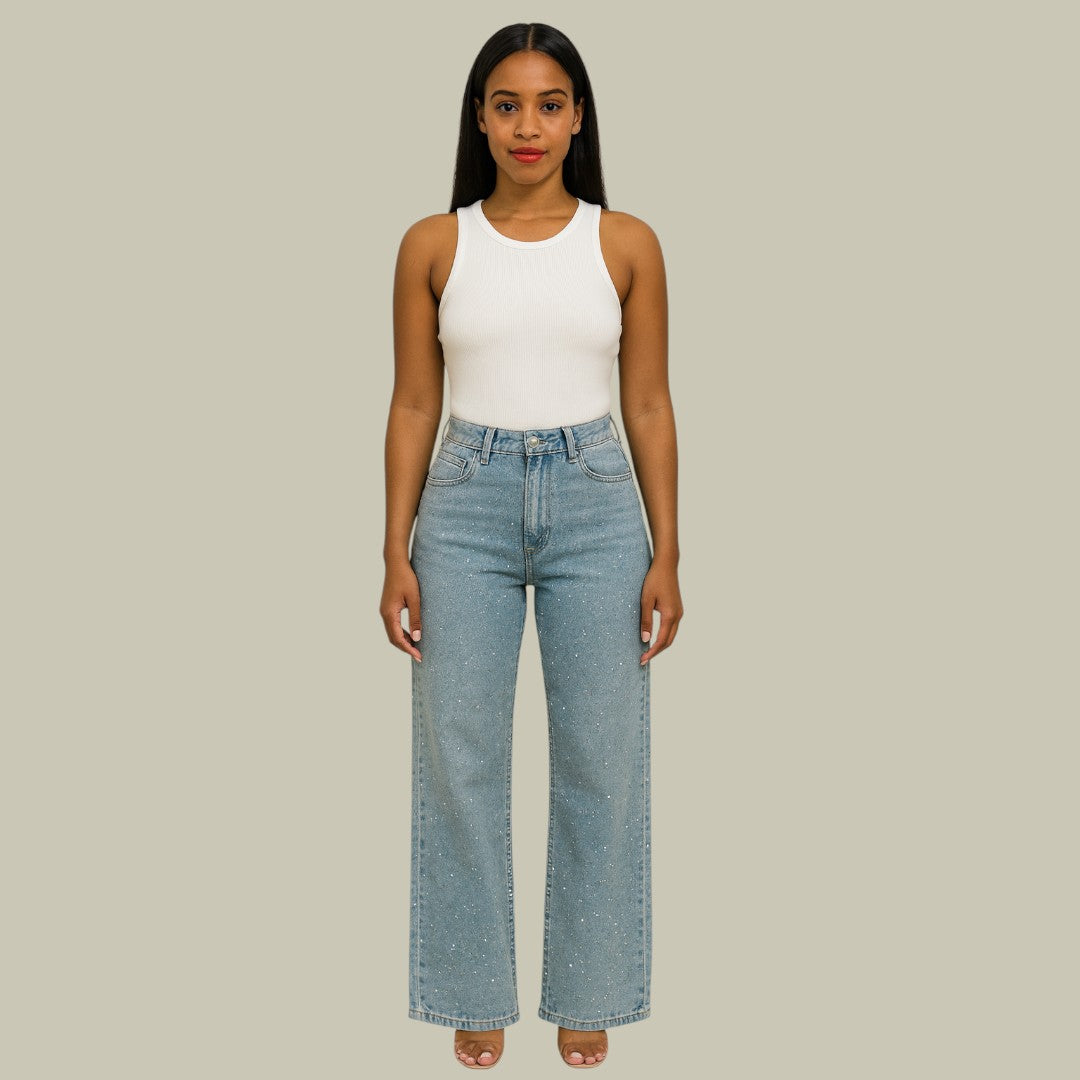Womens Jeans Denim Glitter