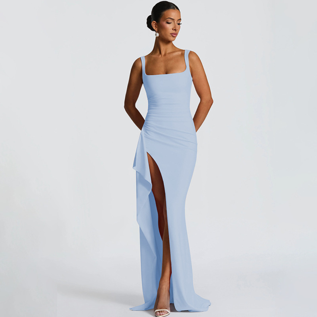Elegant Square Neck Maxi Dress for Evening Events 17