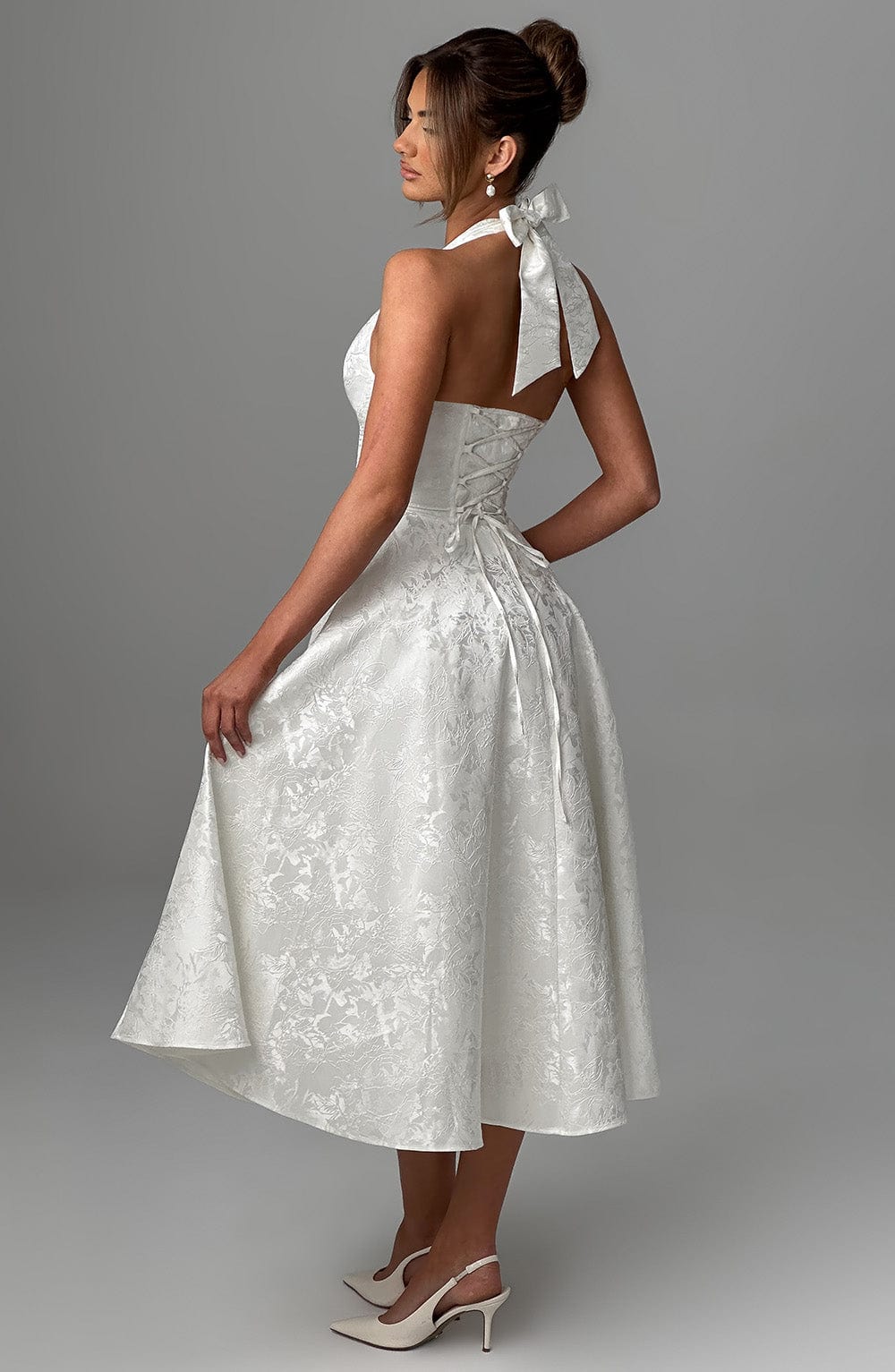 Hailey | Women Wedding Guest Halter Midi Dress 4