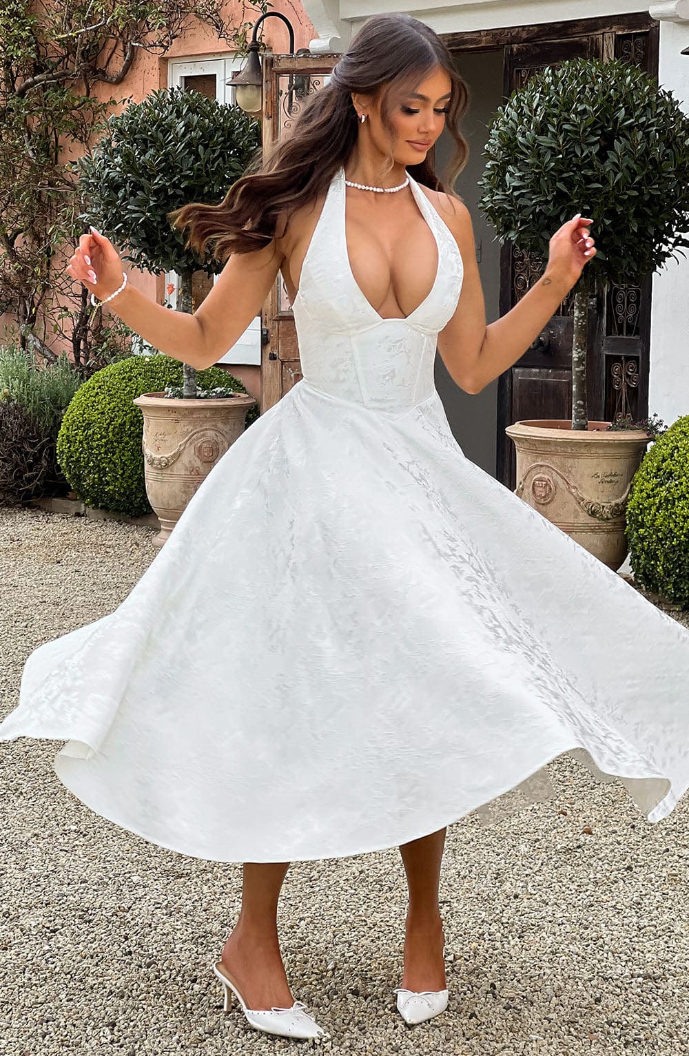 Kimberly | Women’s Wedding Gues Dress Halter Midi Dress 7