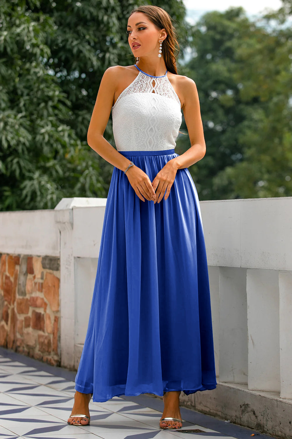 Madison | Women's Wedding Guest Halter Maxi Dress 10