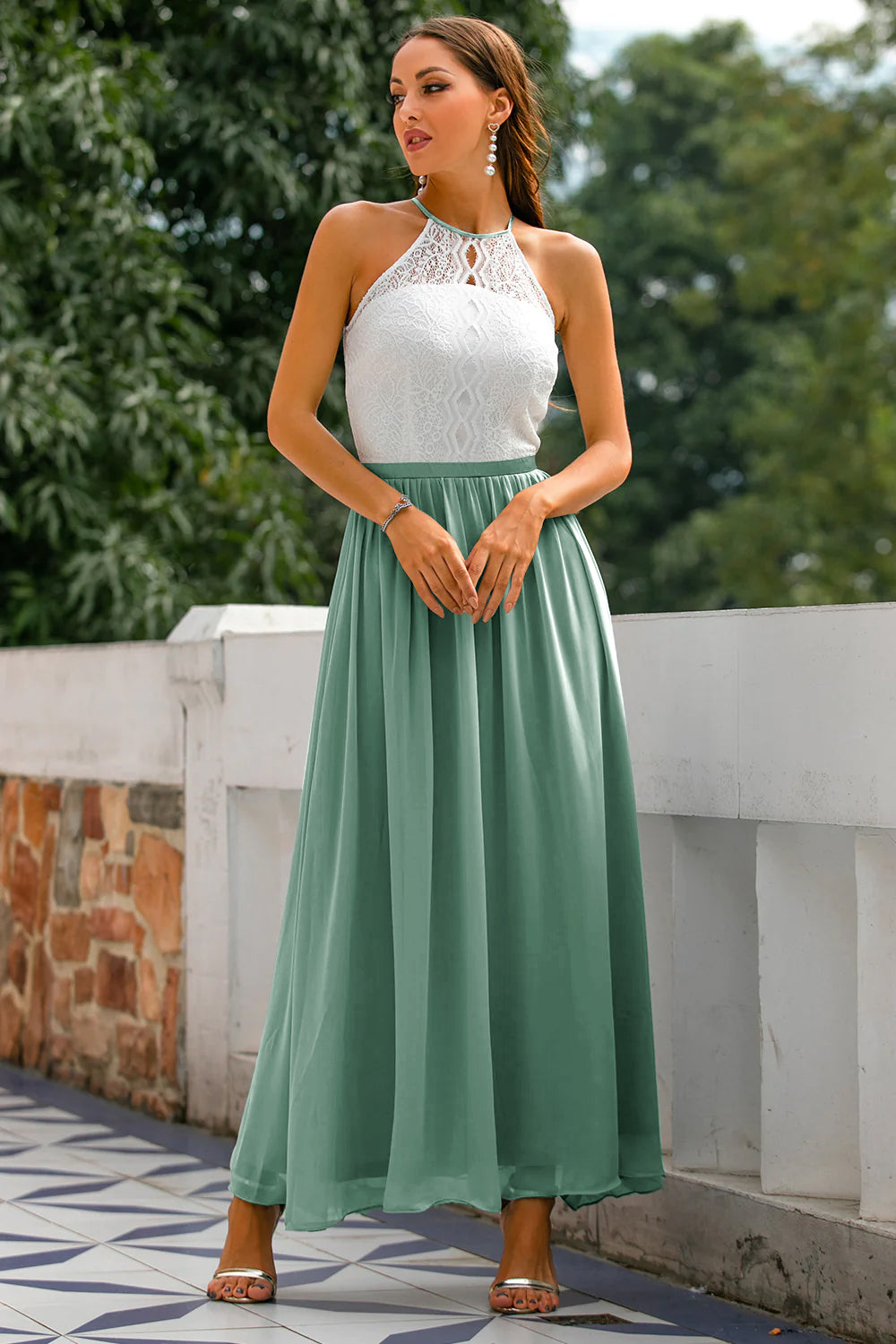 Madison | Women's Wedding Guest Halter Maxi Dress 12