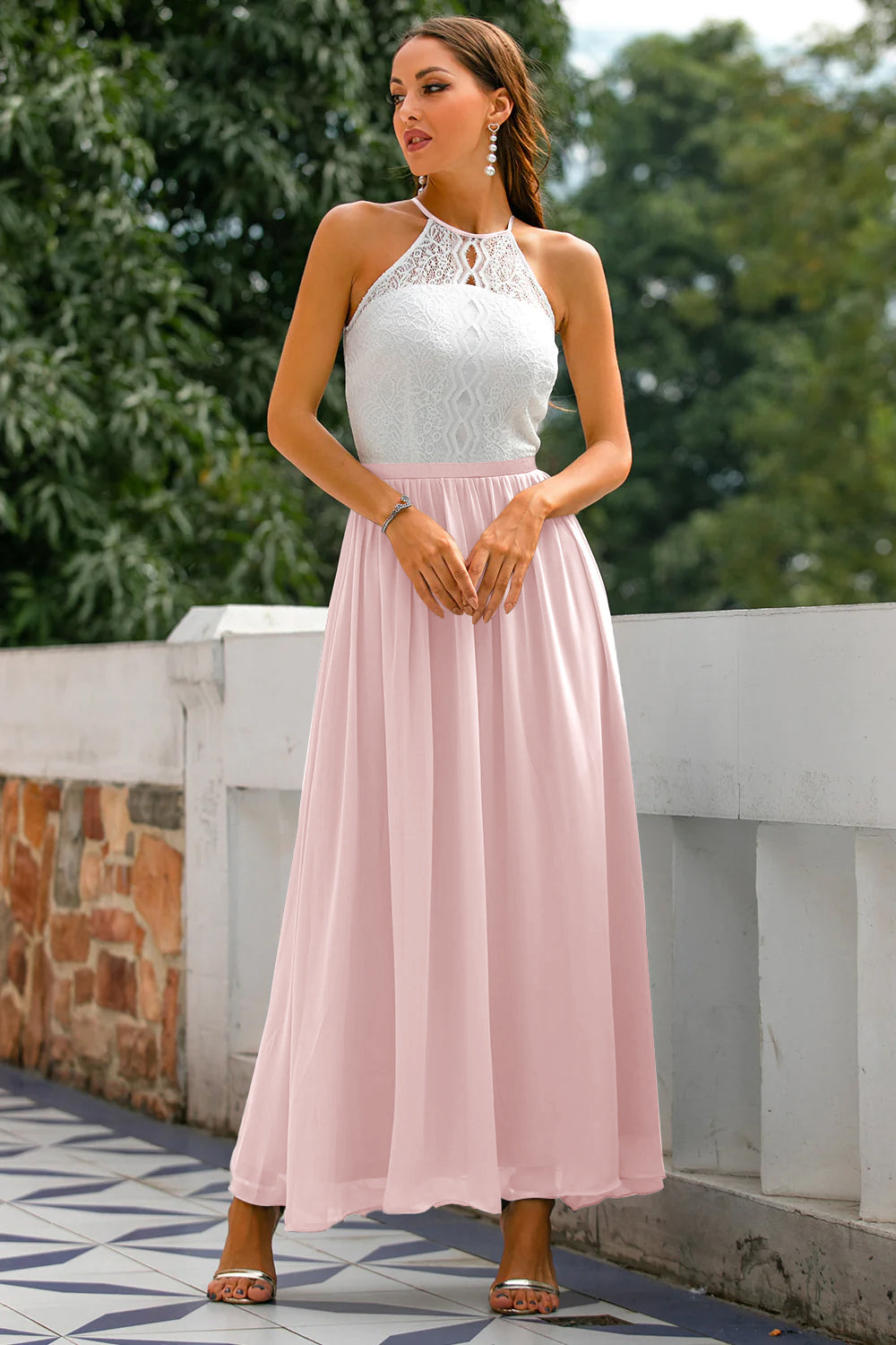 Madison | Women's Wedding Guest Halter Maxi Dress 13