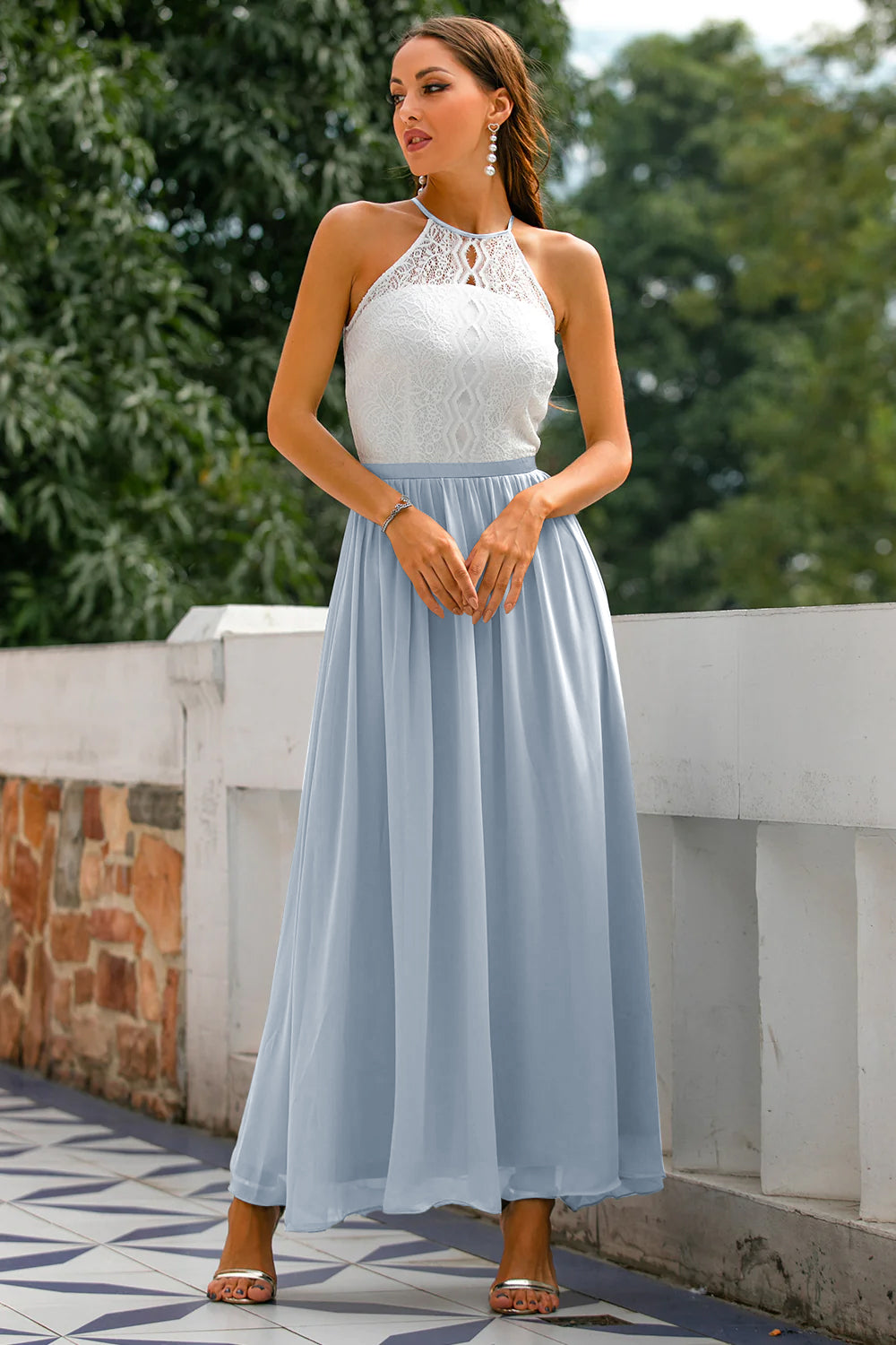 Madison | Women's Wedding Guest Halter Maxi Dress 9