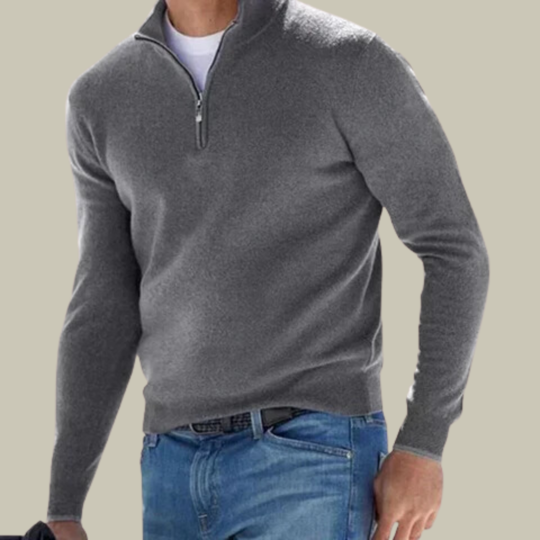 Mens Polo Zipper Sweater