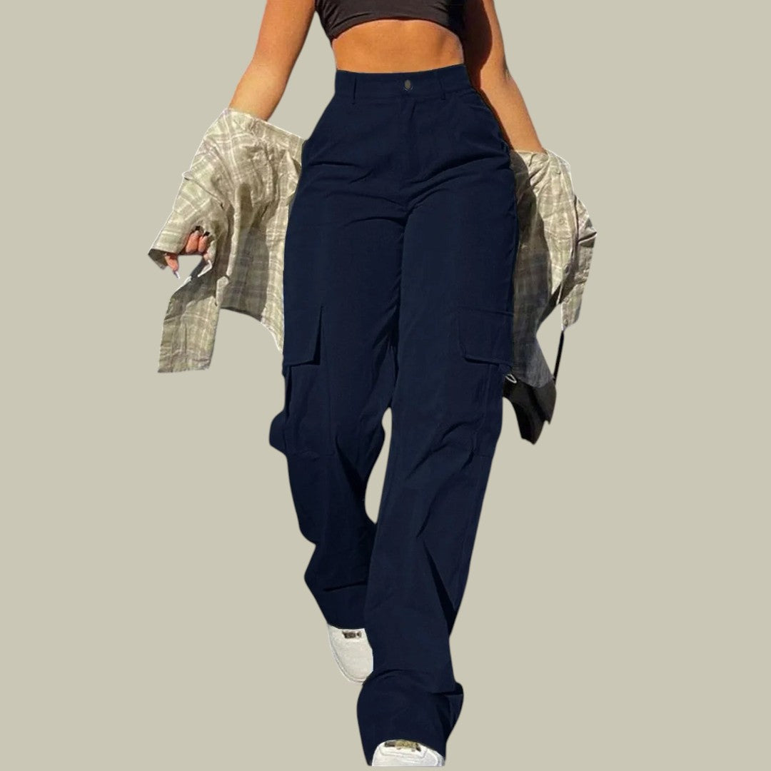 Womens High Waist Cargo Pants