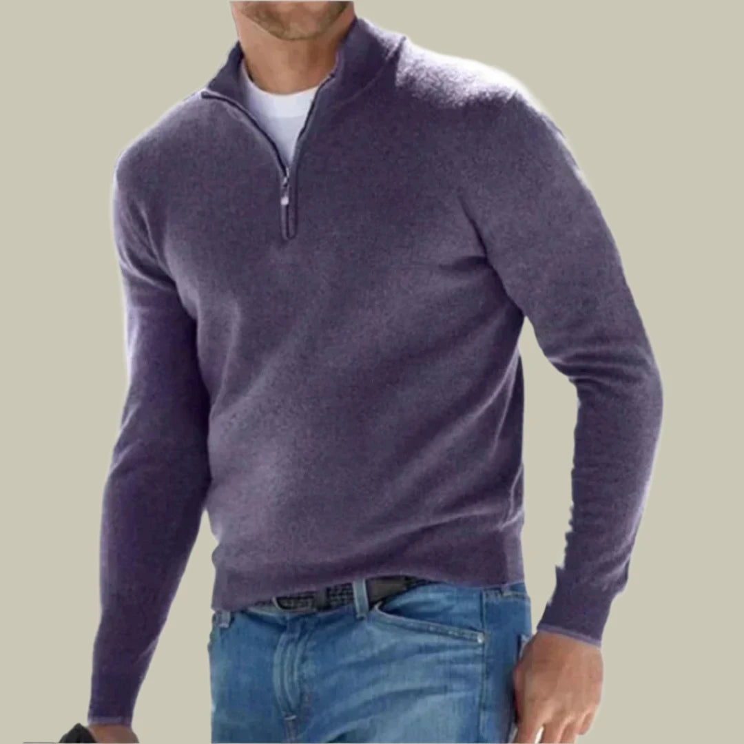Mens Polo Zipper Sweater