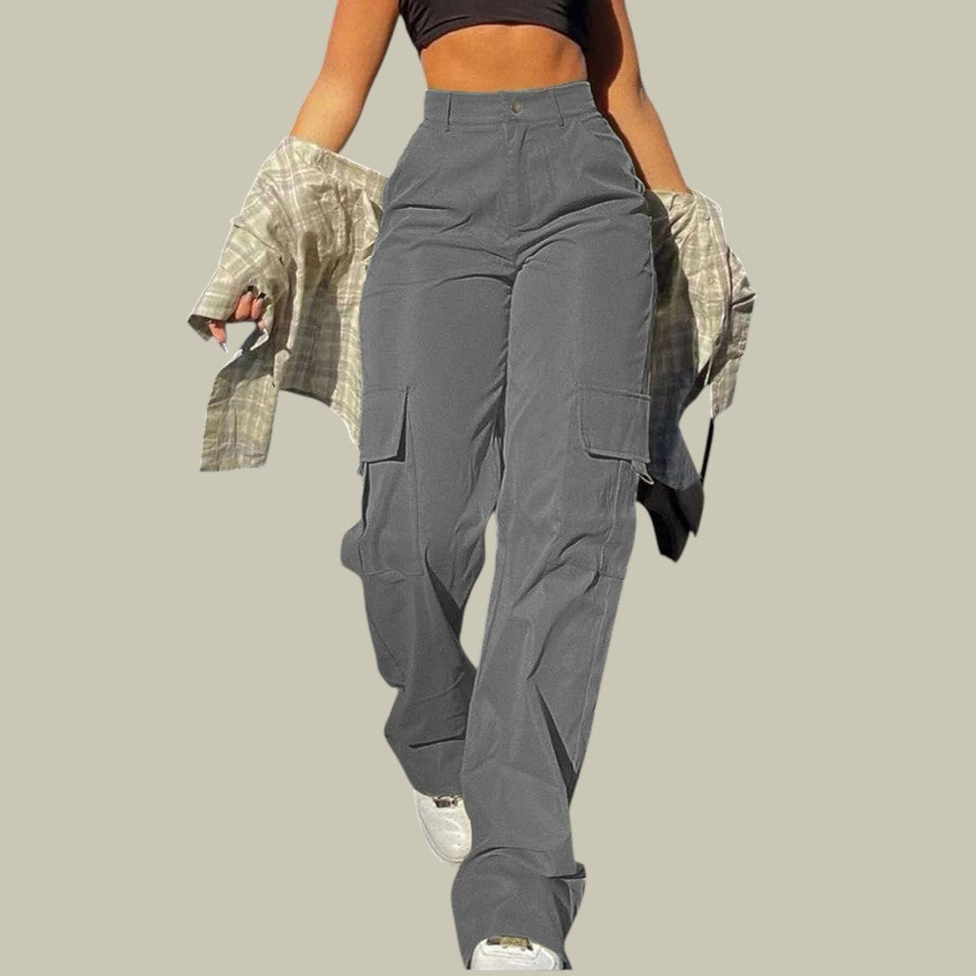 Womens High Waist Cargo Pants