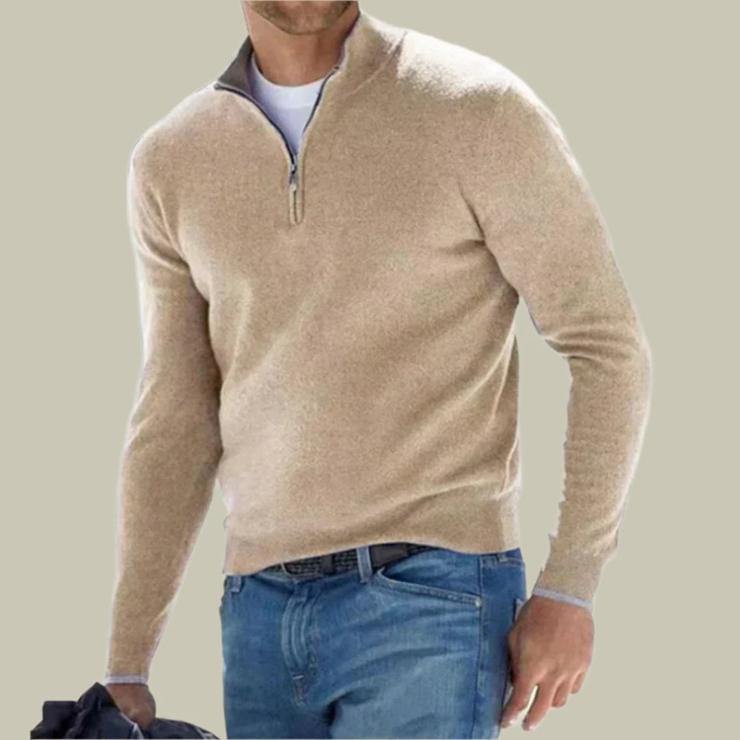 Mens Polo Zipper Sweater