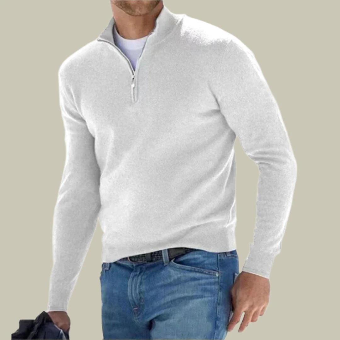 Mens Polo Zipper Sweater