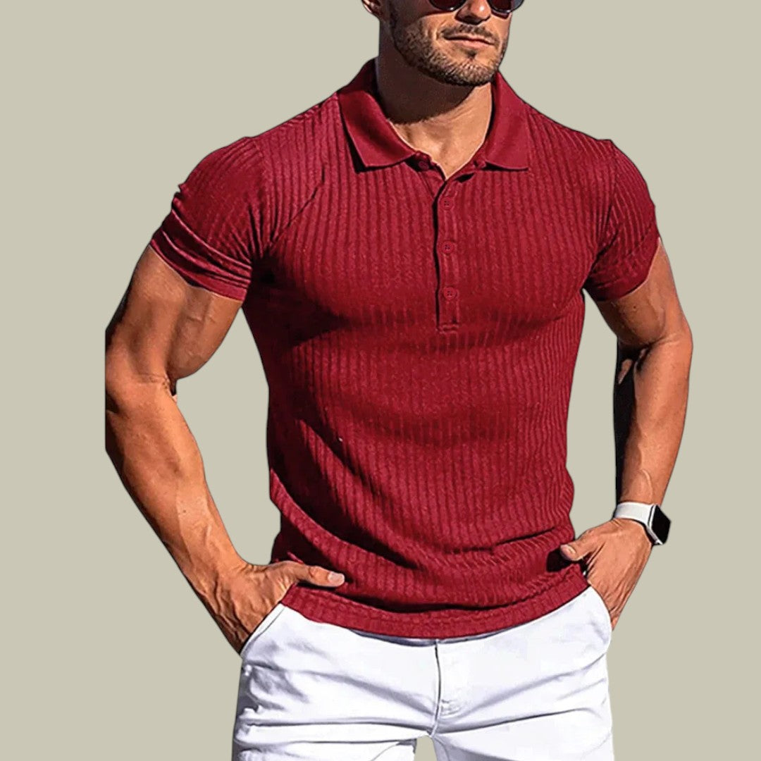 Mens Textured Polo Shirt