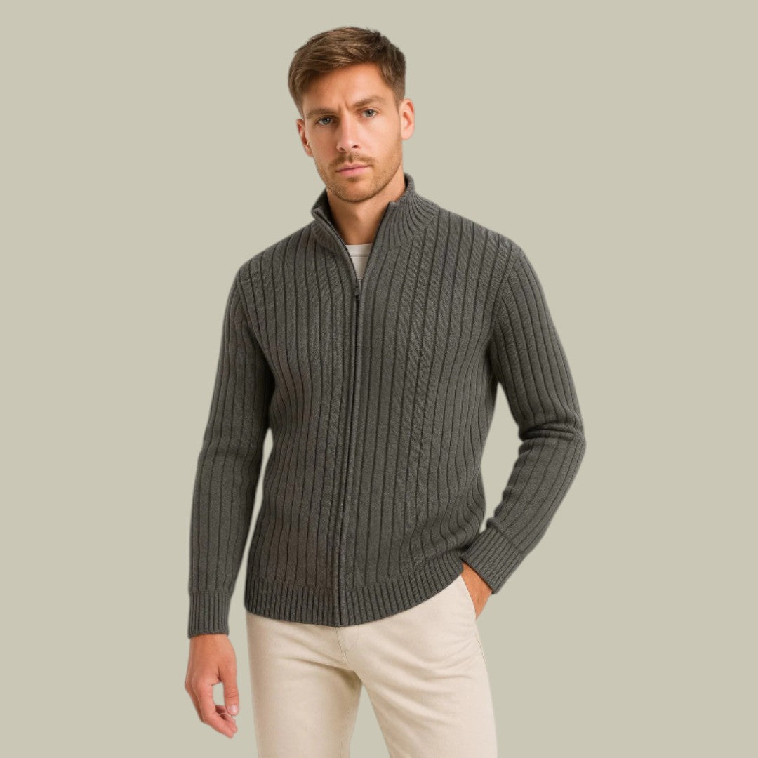 Mens Ribbed Cardigan
