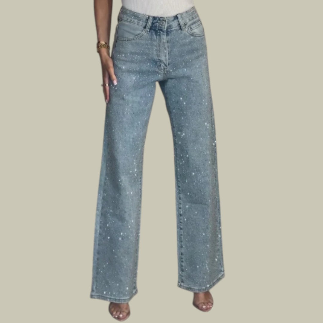 Womens Jeans Denim Glitter