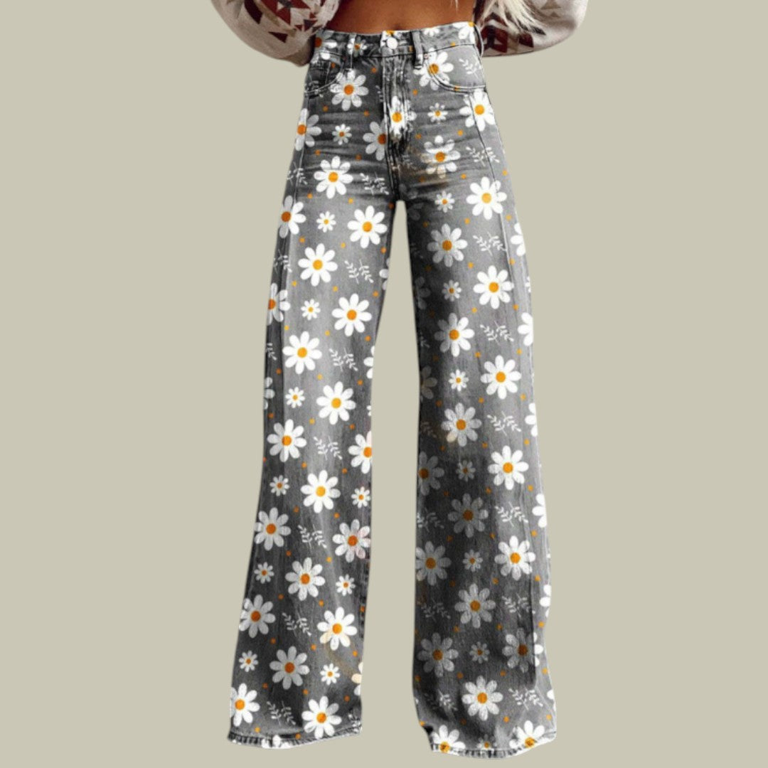 Womens Pants Jeans With Flowers