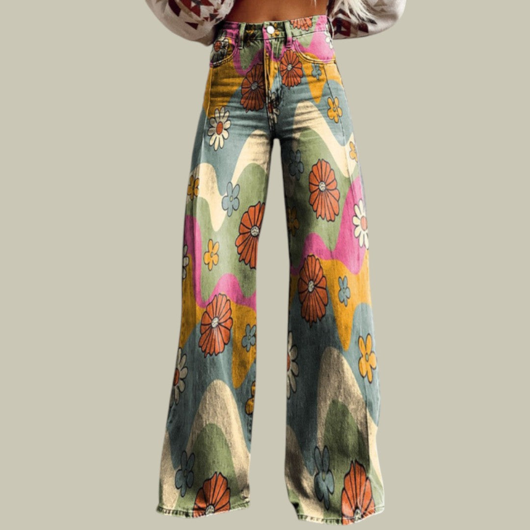 Womens Pants Jeans With Flowers