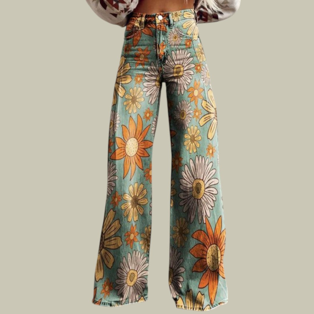 Womens Pants Jeans With Flowers