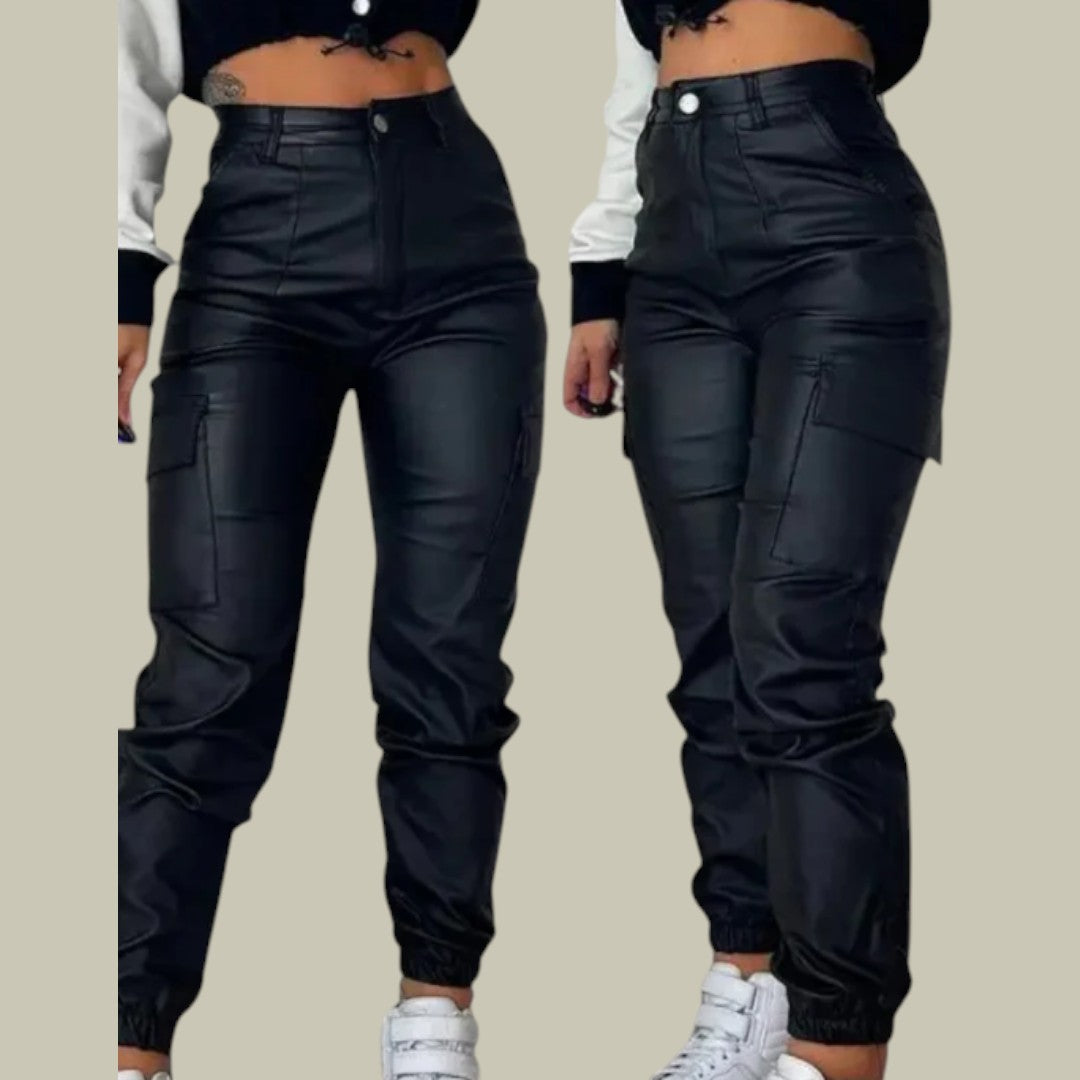 Womens Cargo Pants Leather