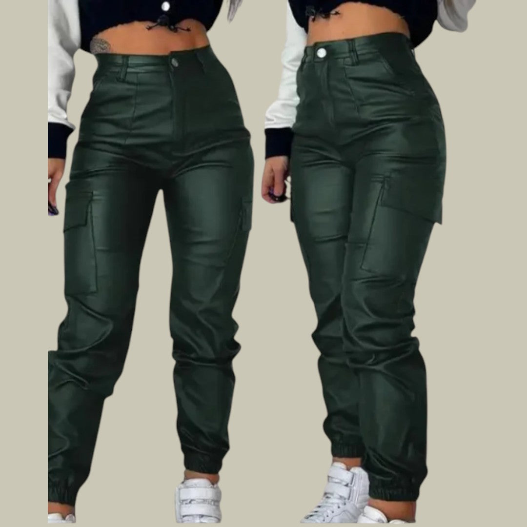 Womens Cargo Pants Leather