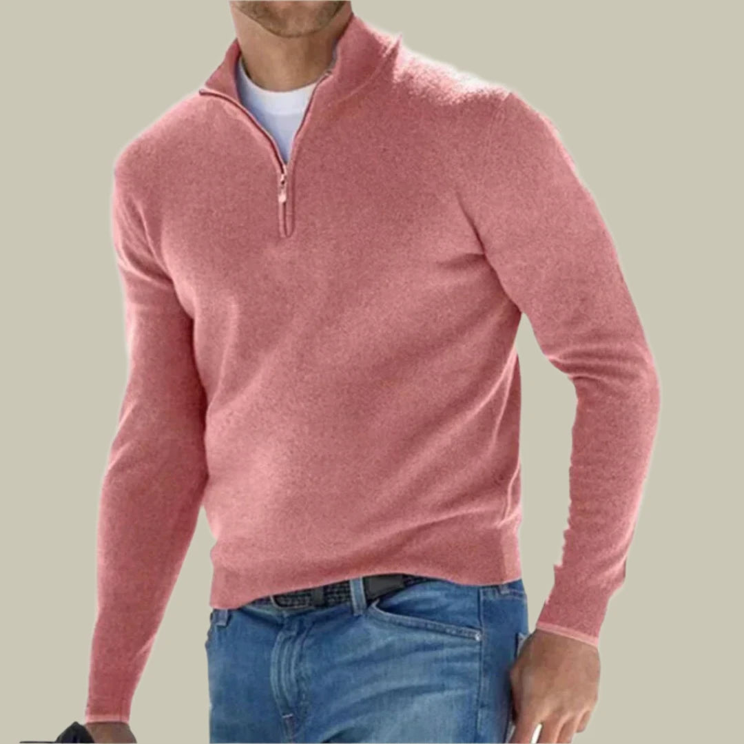 Mens Polo Zipper Sweater