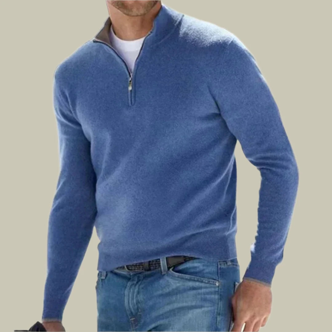 Mens Polo Zipper Sweater