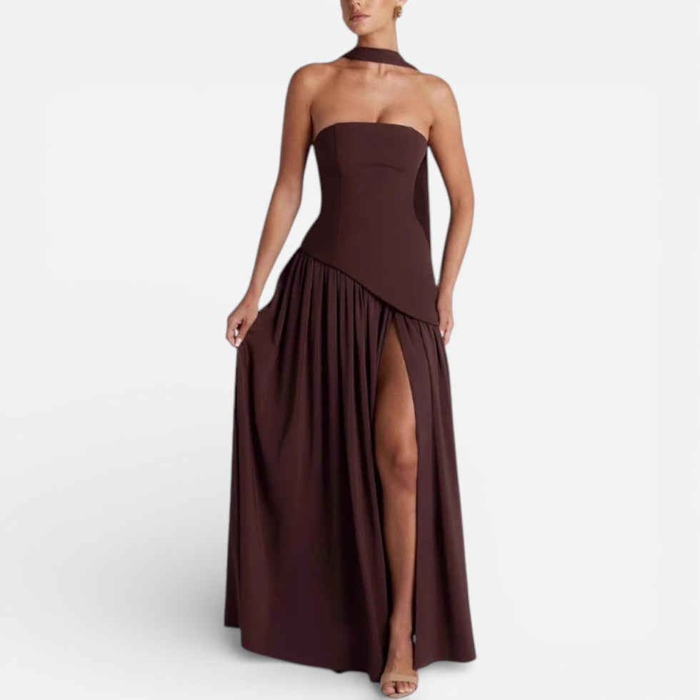 Strapless Maxi Dress with Side Slit 2