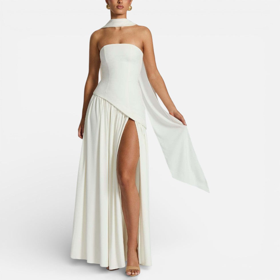 Strapless Maxi Dress with Side Slit 4